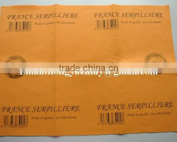 Logo Printed Needle Punched Nonwoven Fabric Orange Super Absorbent Floor Cleaning Cloth photo-6