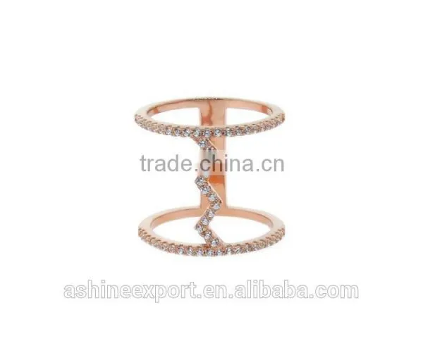 2015 China Wholesale Fashion Cage Rings Crystal Ring Silver &rose Gold& Ring- 4 Colors photo-4