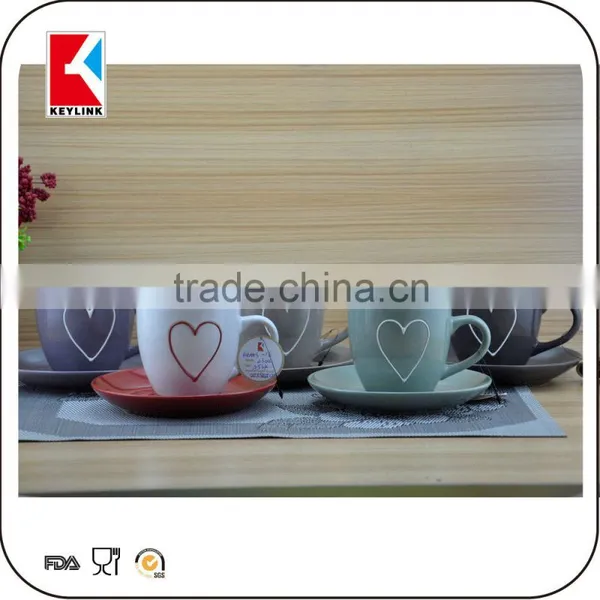 Wholesale Custom Logo Printing Chocolate Ceramic Cups 12pcs Tea Ceramic Cup and Saucer photo-5
