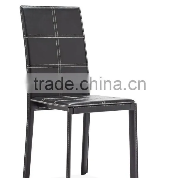 Z622 Luxury French Modern Cheap Price Full Black Leather Dining Chair
