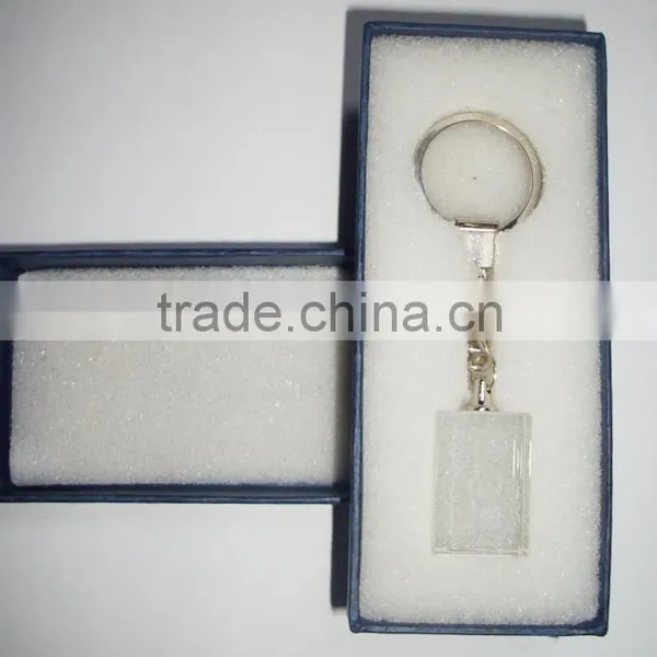 Wholesale DIY 3d Laser Engraved Crystal Led Keychain/key Rings/keyholder for Company Promotional Gifts photo-2