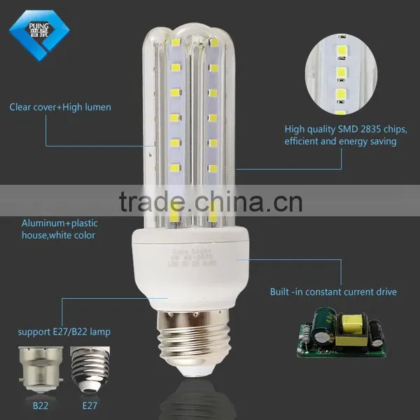 Warm White Cool White 3U Energy Saving Lamp E27 Cfl With Clear Glass Housing photo-2