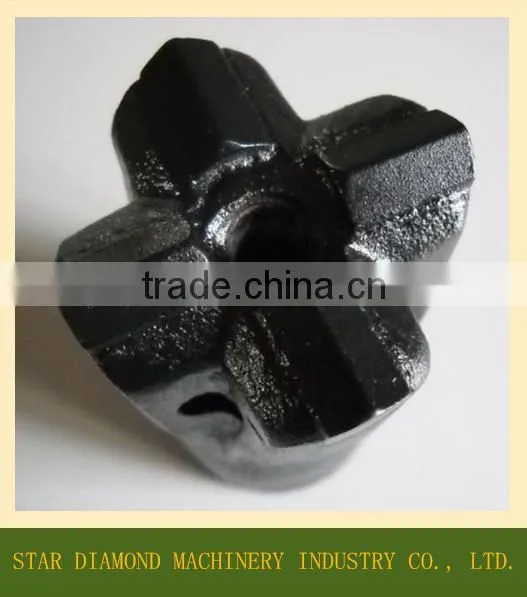 12 Degree Tapered Cross Bit, Hex19/ Hex22/ Hex25 Tapered Rod Bit photo-3