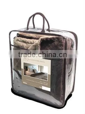 100%polyester Knit Solid Reversiblel Blanket
