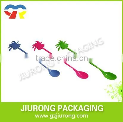 Disposable different colors and shapes plastic cocktail stirrer spoon