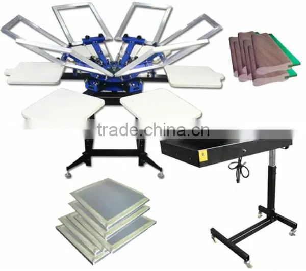 TM-R6 6-color Manual Rotary Fabric Printing Textile Screen Printer Machine photo-3