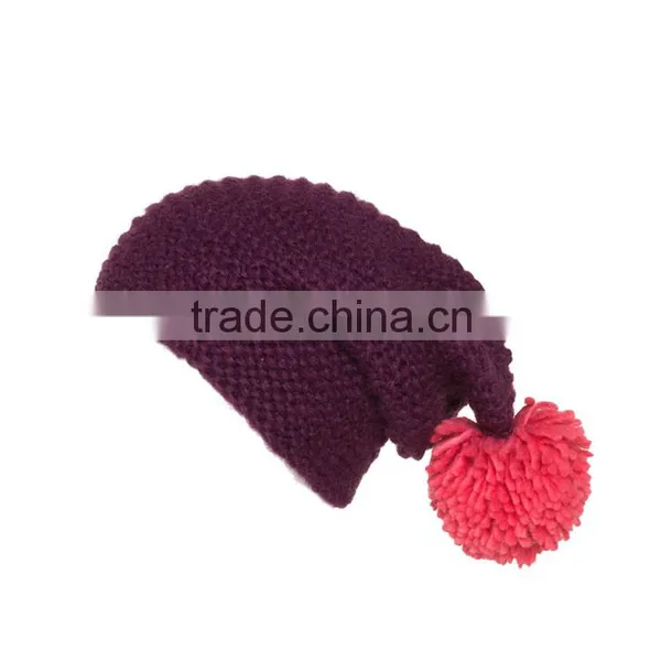 Wholesale Fashion Pompon Wool Knitted Women Beanie Winter Hat photo-3
