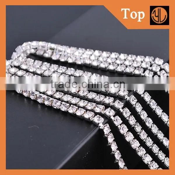 Strass Roll Chain Sliver Close Rhinestone Chain for Decoration photo-4
