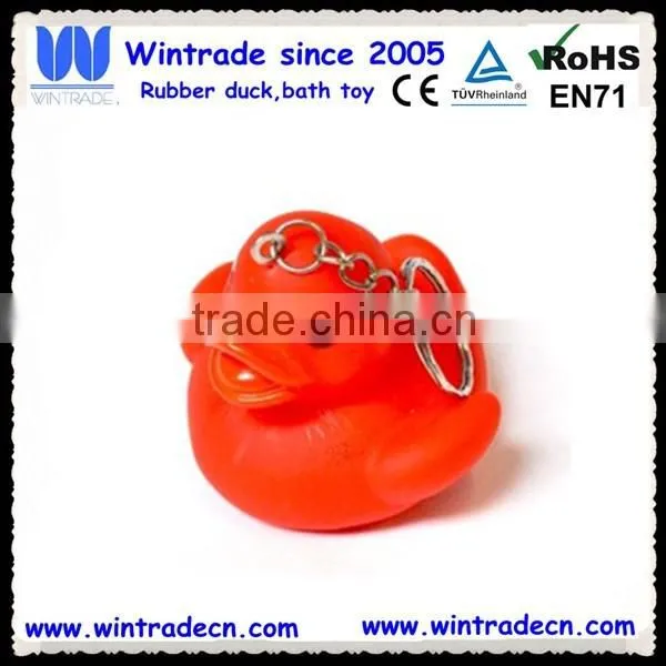 Red plastic duck keychain