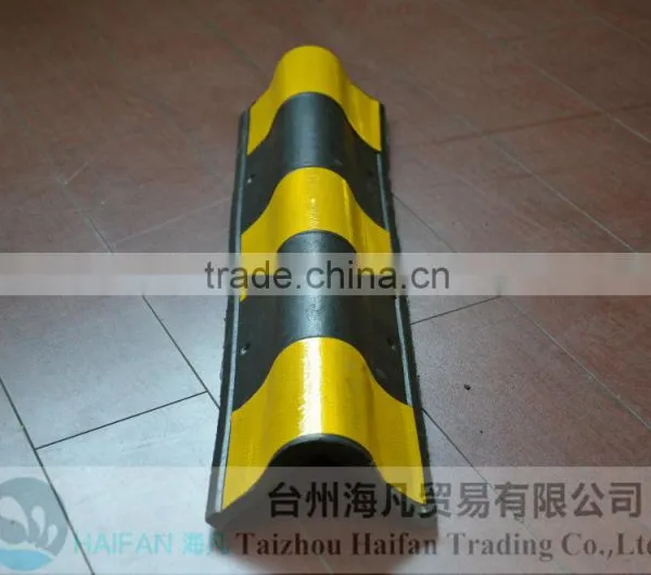 High Strength Round Corner Guard With Yellow Stripe/ Rubber Column Protector/reflective Wall Corner Guard for Parking photo-3