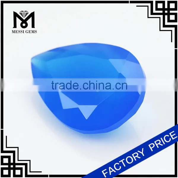 Jewelry Blue Agate Gem Stone Pear Cut Machine Agate Stone photo-2