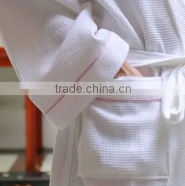 Kinitted Waffle Bathrobe TC 65% Cotton 35% Polyester Hotel Thin Bathrobe