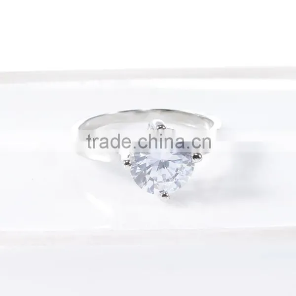Simple Ring Design Single Prong Setting Zircon Finger Ring Small Elegant Rings For Women photo-5