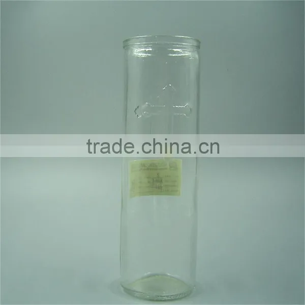 400ml Clear Straight Side Cylinder Glass Vase Ornamenting With Cross Engraving photo-2