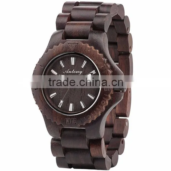 Wooden Watch Black Walnut Case And Japan Movement