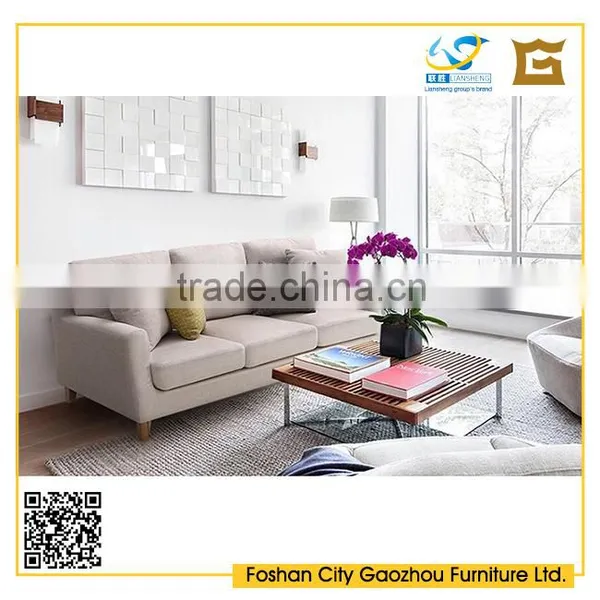 Modern Wooden Fabric Modular Sofa Living Room Furniture 1+2+3 in Nordic Style With Removable Cover photo-2