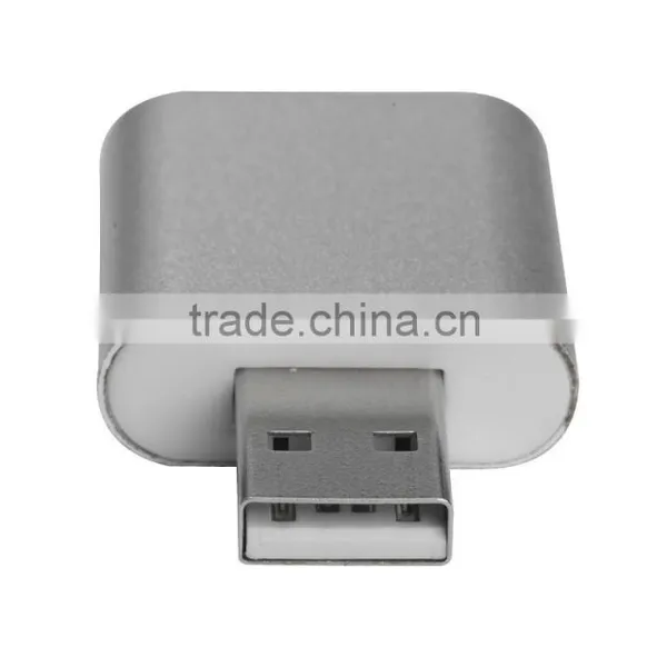 Portable Aluminum External USB Audio Adapter Sound Card With Stereo Headphone/Speaker and Mono Microphone Jacks photo-2