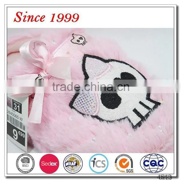 Pink Fuzzy Flat Slippers for Girls photo-3