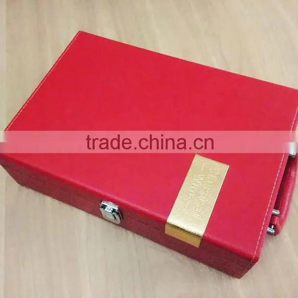 Wholesale Custom High-grade PU Leather 2 Bottles of Red Wine Champagne Boxes photo-3