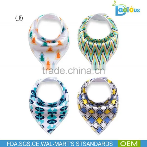 Multi-color Funny 100% Cotton Baby Bib Bandana Baby Bandana Drool Bibs photo-4