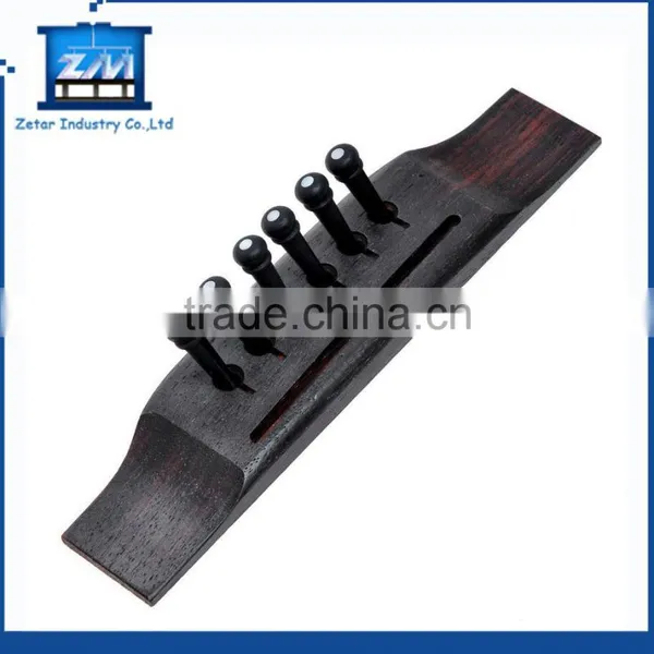 Yueton Pack of 2 Sets Black and White Plastic Bridge Pins & Saddle & Nut Replacement Parts for Acoustic Guitar photo-6