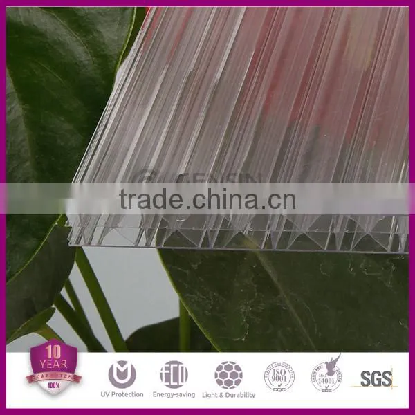 Multwall Colored Polycarbonate Sheet Roofing Triple Walls X Structure High Compact Strengthen UV Protector 10 Years Guarantee photo-2