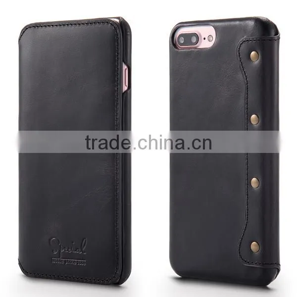 2017 5.5 Inch Universal Cowhide Flip Leather Phone Case For IPhone 7 Plus/6 Plus photo-2