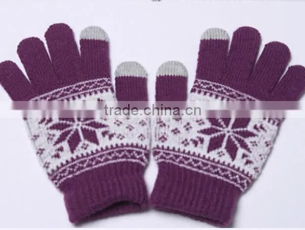 New Octagonal Flower Touch Sensor Gloves Winter Warm Touch Sensing Gloves photo-2