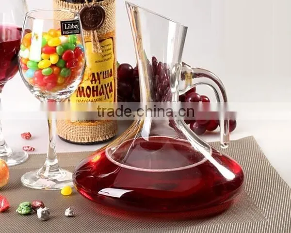 High-end Mouth Blown Glass Decanter Glass Wine Decanter With Handle photo-4