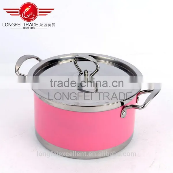 Pink Green Yellow Colorful Hot Sale Shape Stainless Steel Soup Cooking Pot Set photo-3