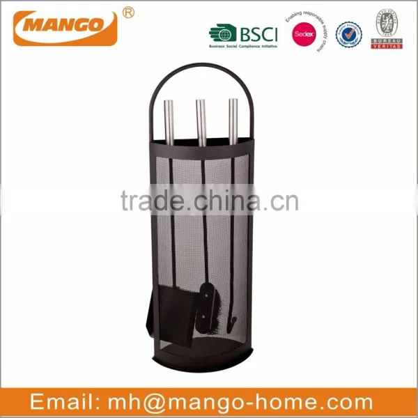 Black Metal Mesh Fireplace Tool Set photo-4