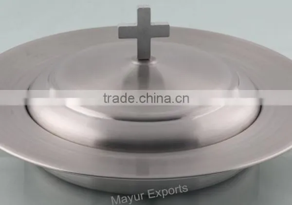 Stainless Steel Communion Stacking Bread Plate Set photo-2