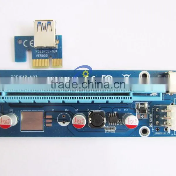 6pin PCI-e Express 1X to 16X Riser Card With Molex 4pin PCI-e Riser Cable PCI-e Riser Card