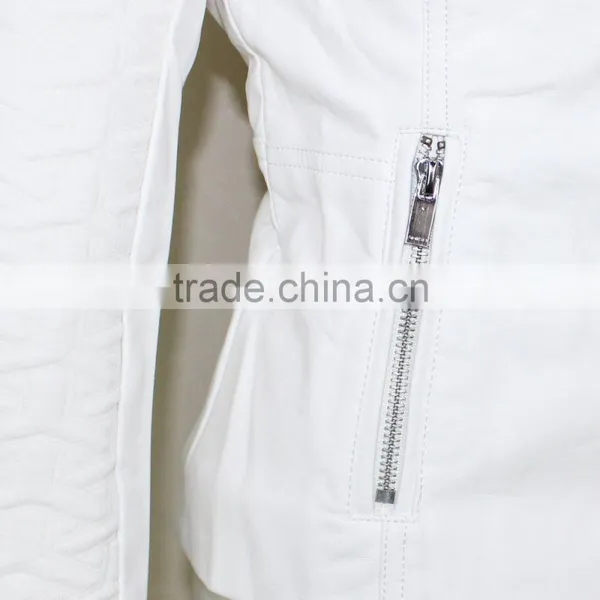 Hot Selling New Cool Design Women Zipper Slim Leather Jacket Wholesale photo-4