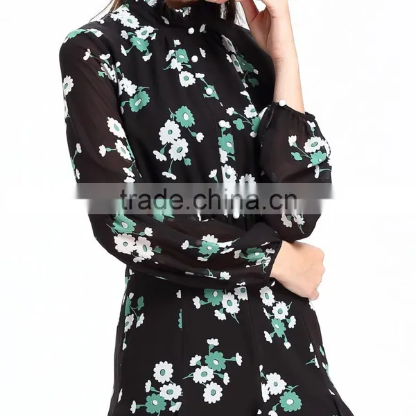 2017 Domin Fashion Printing Chiffon Fabric Dresses Online photo-2