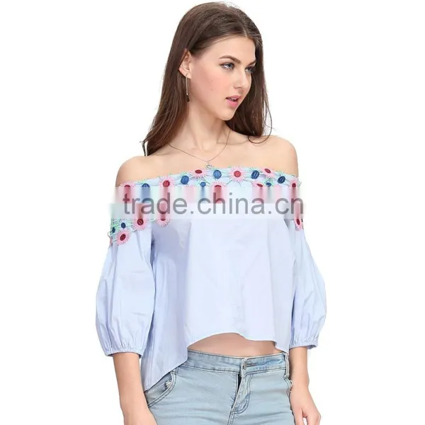 Off Shoulder Woman Designer Pattern Latest Blouse Design Image photo-4