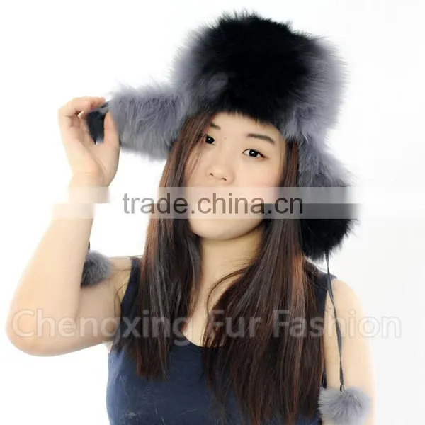 CX-C-38T Wholesale China Fashion Cheap Beanie/ Unisex Fox Fur Knitted Hat photo-2