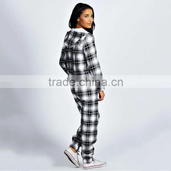 Wholesale Family Flannel Black and White Adult Onesie 100 Cotton photo-2