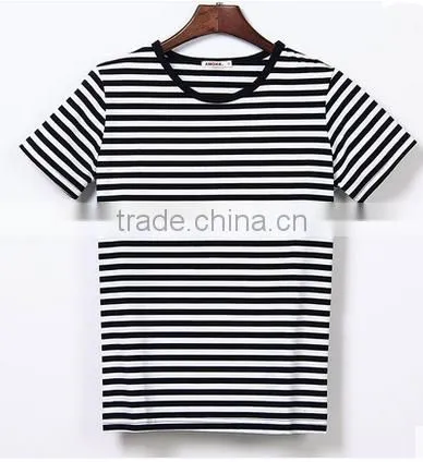 OEM Adult One Sample Made in China 100% Cotton Stripe T Shirts photo-3