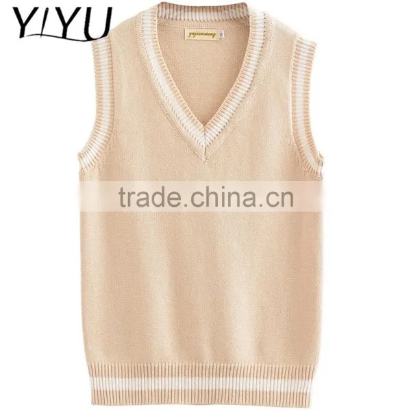 Newest Winter Fall Girl Lovely Apricot School Uniform Sweater Vest
