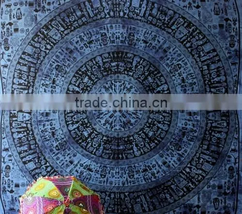 Tapestry Wall Art Hippie Tapestry Mandala Tapestry Black & White photo-2