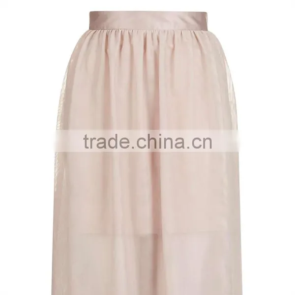 2017 OEM Spring Semi Persperctive Tulle Nude Prom Ladies Skirt photo-5