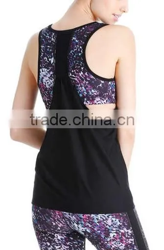 2017 Custom High Quality Floral Printing Yoga Clothing Sets for Women photo-3