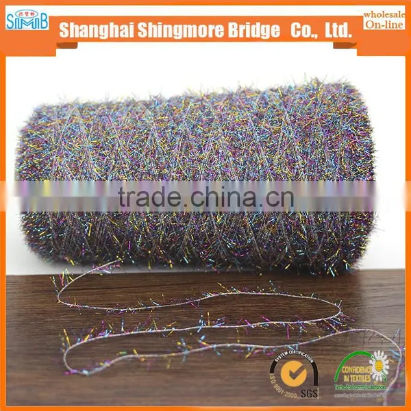 Fancy Hand Knitting Yarn Factory Wholesale 2017 New Fantasy Feather Yarn, Polyester Lurex Feather Yarn With Good Quality photo-3