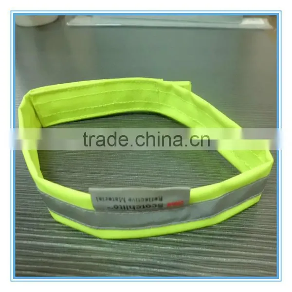 hi Vis Glow in the Dark Colorful Reflective Woven Fabric Slap Wristband photo-4