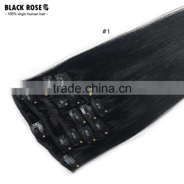 8A Wet and Wavy Virign Brazilian Hair African American Clip in Human Hair Extension photo-5