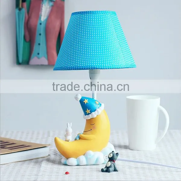 Creative Children Cartoon Moon Shaped Resin Led Table Lamp photo-3