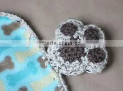 Hand Knitting Kits Fleece Puppy Dog Lovey Blanket Crochet Pattern photo-5