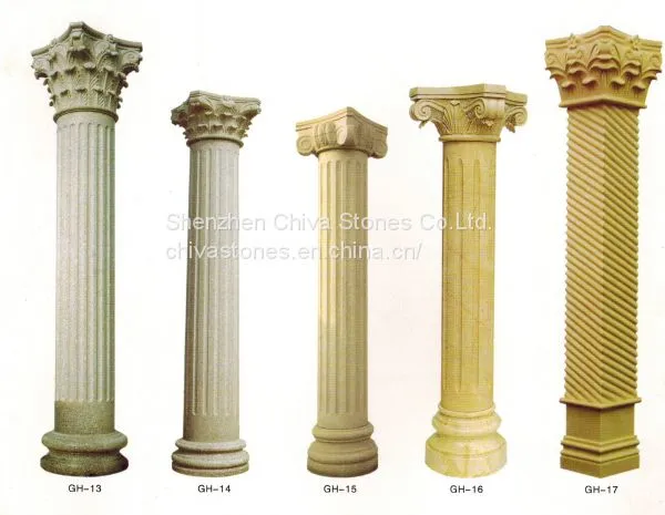 Hollow /Solid Marble Pillar Granite Sandstone Fluted Roman Stone Column Marble /granite Column Ionic Column photo-2