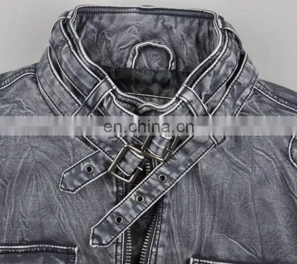 2017 Latest Design Mens Handsome Motrocycle Soft Thin Leather Jacket photo-4